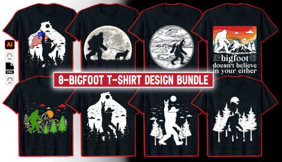 Bigfoot Vintage T-shirt Design Bundle: Adventure Awaits