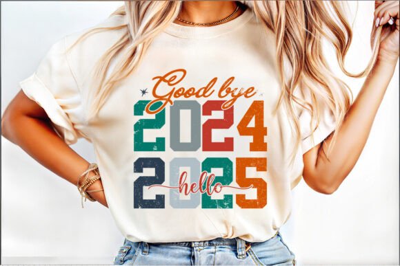 Celebrate the New Year: Good Bye 2024 Hello 2025 T-Shirt Design