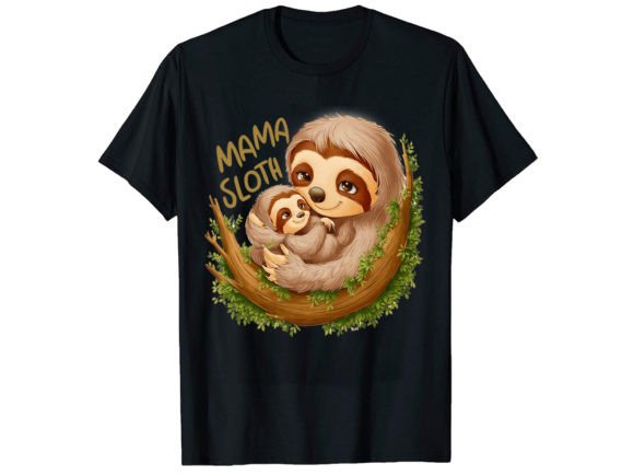 Mama Sloth T-Shirt Design: A Cozy Choice for Apparel & More