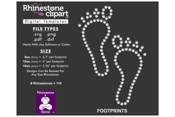 Rhinestone Template Design FOOTPRINTS: A Sparkling Digital Blueprint