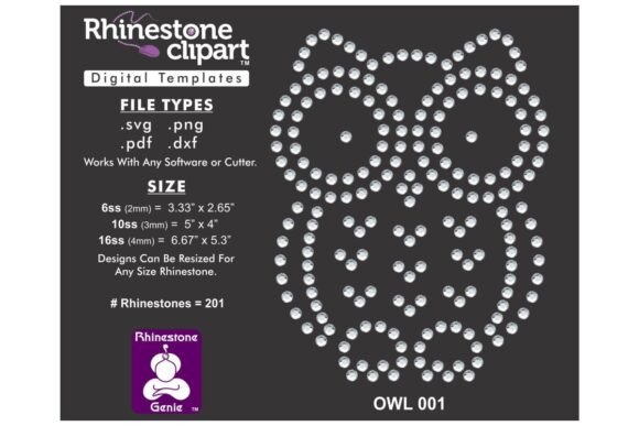 Sparkle and Style: Mastering the Rhinestone Template Design OWL 001