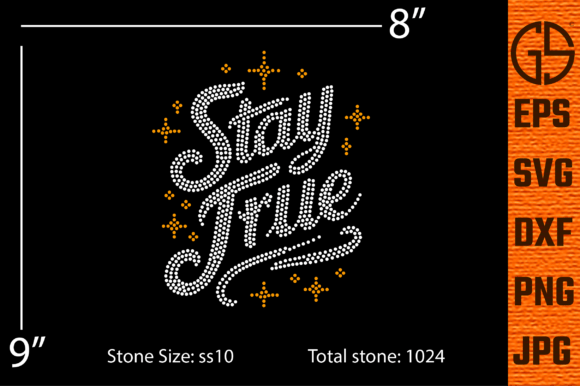 Stay True Rhinestone Template Design: Sparkle with Authenticity