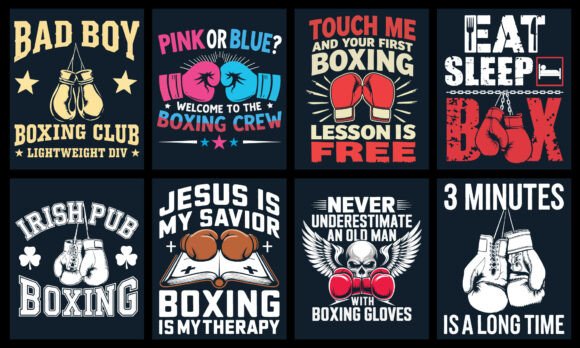 Unleash Your Brand with a Dynamic Boxing T-Shirt Design Bundle