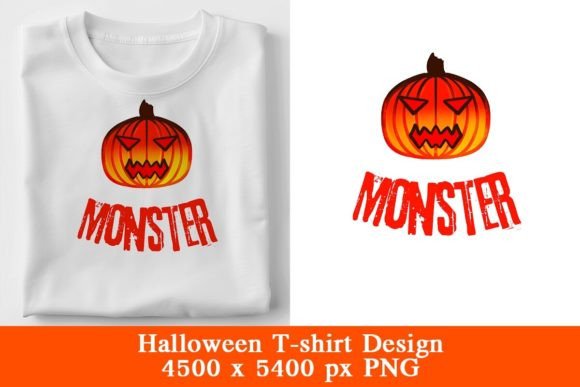 Unleash Your Spooky Creativity with This Pumpkin Monster T-Shirt Design